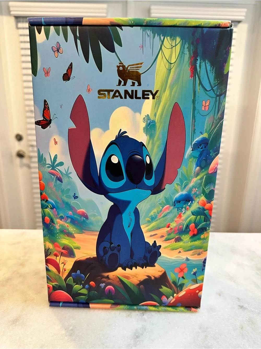 Stanley Unique Light Blue and Gold Lilo & Stitch Insulated Travel 40oz Tumbler - Picture 14 of 16